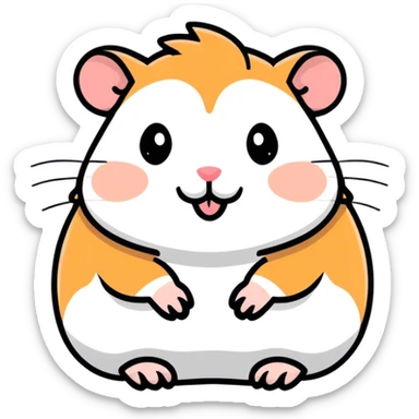 Hamster with lashes and big lips sticker