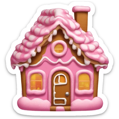 A pink gingerbread house sticker