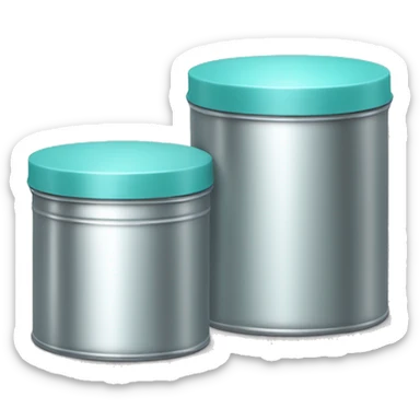 Realistic silver metallic and tiffany blue canister.  sticker