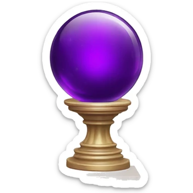 purple glass crystal ball on a pedestal sticker