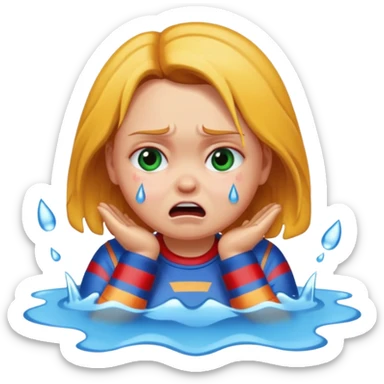 Girl name chucky crying and flooding the place sticker