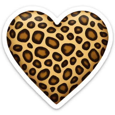 Leopard print heart sticker