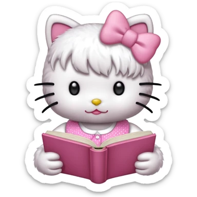 Hello kitty reading book sticker