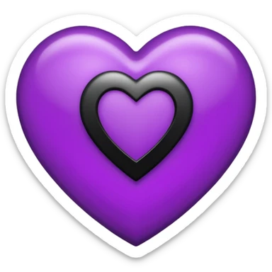 purple heart qith black hertagram on it sticker