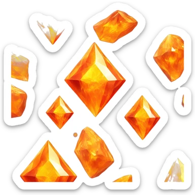 Melting orange diamond on fire gaming logo  sticker