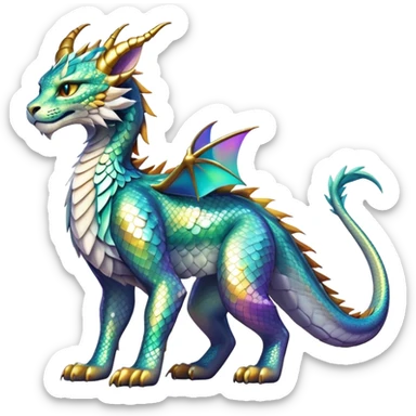 Shiny exotic Dragon-type Fakémon-Lynx full body sticker
