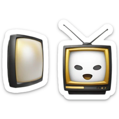 Una plataforma de marketing digital un televisor con la imagen de sistema dorado  sticker