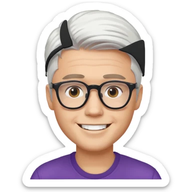 justin bieber with white hair and glasses sticker