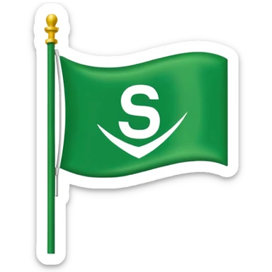 A green flag that has the SDS fc Logo flag on it from baller league sticker