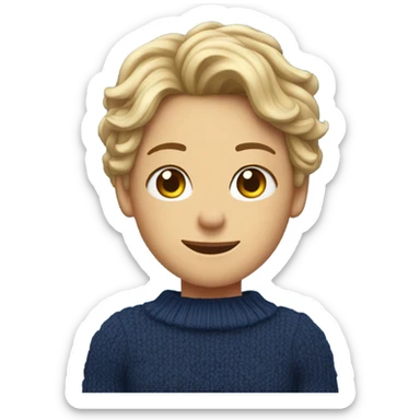 navy blue knit sweater  sticker