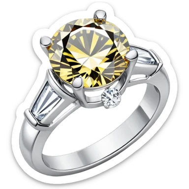 glitter white diamond married ring sticker