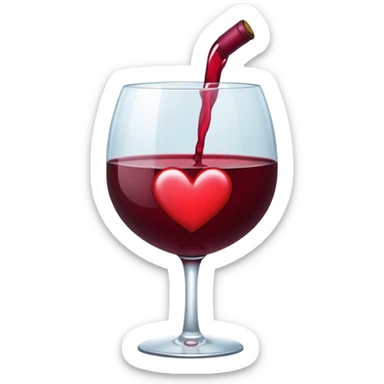 Genera un emoji de un corazón blanco con color vino tinto , sencillo y lindo  sticker