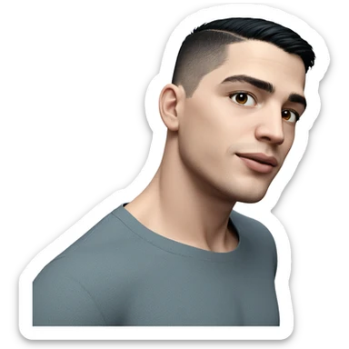 male portrait with black hair sticker