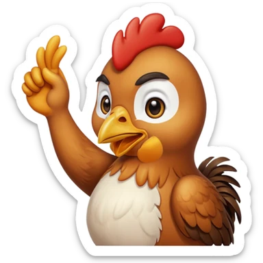 chicken doing a salute like it’s in the miltary sticker