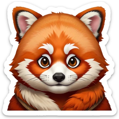 Face of a red panda with avatar the last airbender tattoo on the forehead sticker