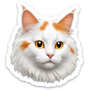 fluffy white and orange turkish van cat sticker
