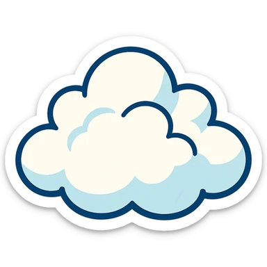 fluffy white cloud sticker