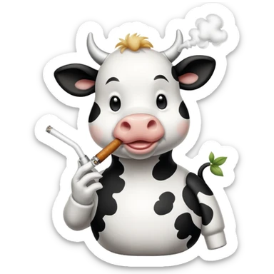 Chick-fil-A cow smoking bong sticker