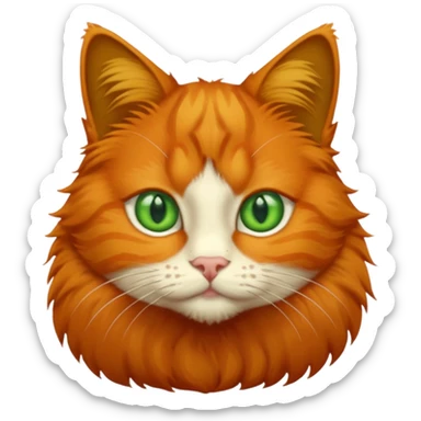 orange cat with green eyes sticker