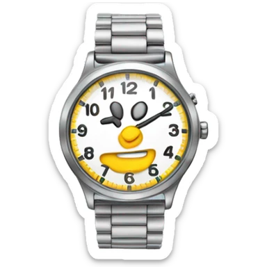 tapping wrist watch because waiting for a while sticker