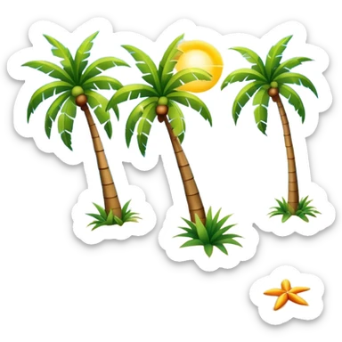 Palm trees beach sun clear water vacation sticker