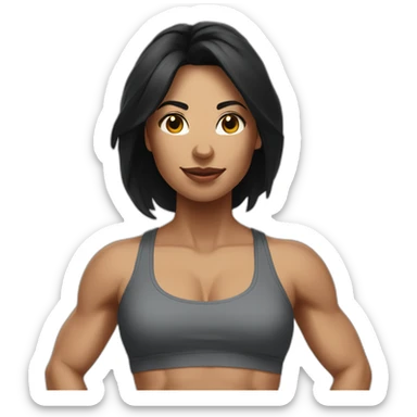 crossfit woman with black hair and doing lowering sticker