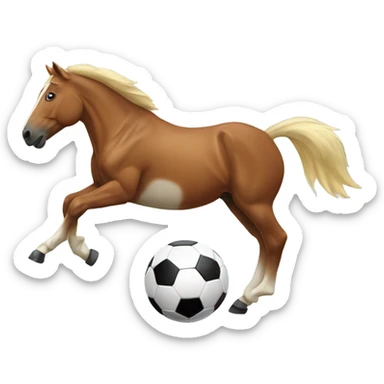 A horse playing soccer sticker