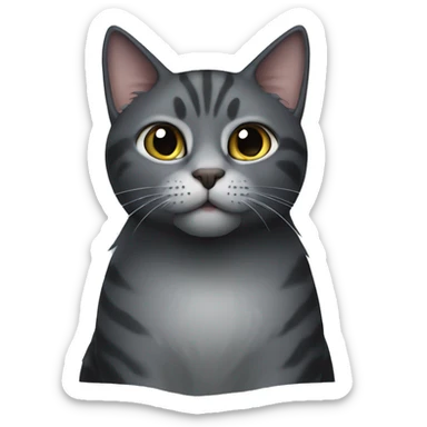 Black and gray cat 2 cats sticker