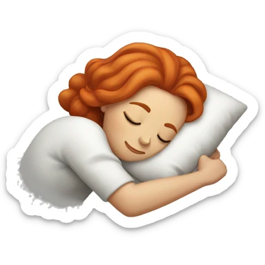 Red haired woman sleeping sticker
