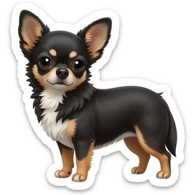 Chihuahua  noir marron sticker