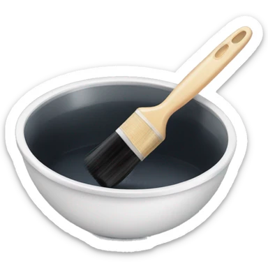 Empty hair dye bowl and brush sticker