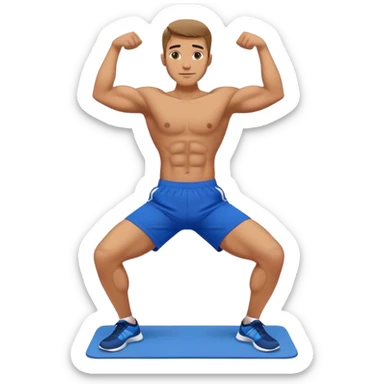 glute-bridges-exercise guy with blue shorts  sticker