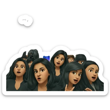 girls and boys under chandelier sticker