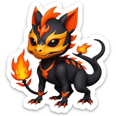 Salandit-Noibat-Litten-Hybrid with a skull-mask (Full body) sticker