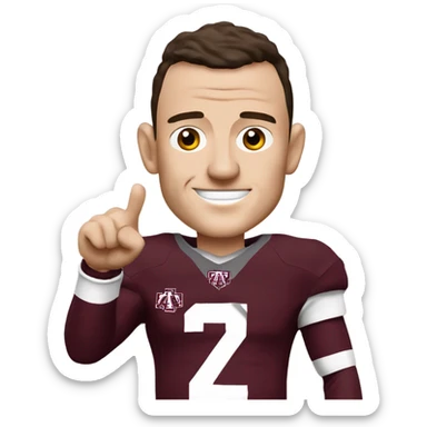 Johnny manziel in a Texas a&m maroon uniform holding up one thumb  sticker