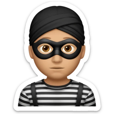 thief, with stripped shirt, facemask, thief mask. sticker