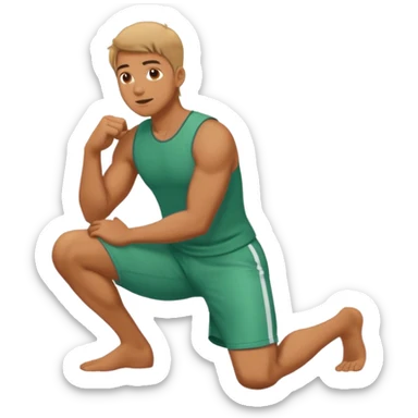 1 man are kneeling side sticker