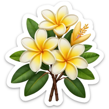 Make a bouquet of plumerias   sticker