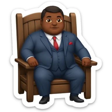 Mafia big fat boss pixar style sit on a chair sticker