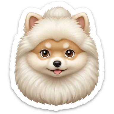 white baby Pomeranian
 only face  sticker