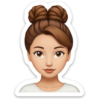 Female computer with brown hair in a bun  sticker