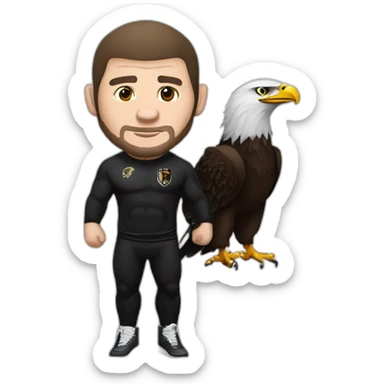 Khabib nurmagomedov with eagle sticker