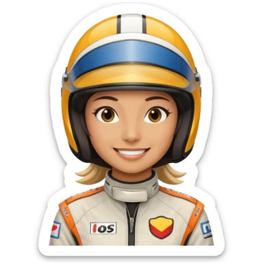 female racing car driver sticker