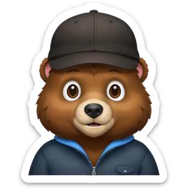 black Bear with cap sticker