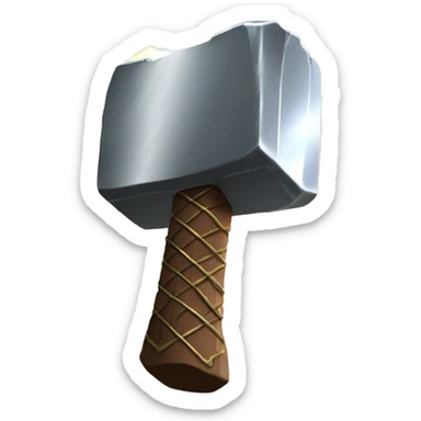 thor hammer with llighting strike but the lightning and the hammer should be golden and glow with a white effect sticker