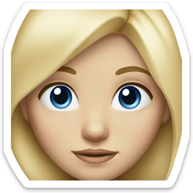 blonde hair girl with blue eyes and long eyelashes sticker