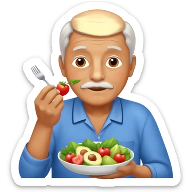 una imagen de un abuelo de 63 años con una enfermedad cardiovascular pero puedes poner donde creas adecuado ya sea al rededor o donde se vea vbien habitos saludables como buena alimentacion signos vitales.. PERO QUE NO SEA UN MEDICO SINO UNA  O SEA UN ABUELO DE 63 AÑOS NORMAL SIN BATA MEDICA sticker