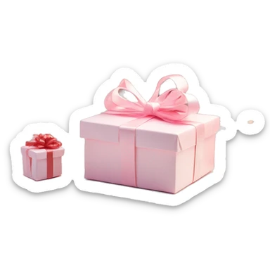 Light pink Christmas gifts under a white Christmas tree  sticker