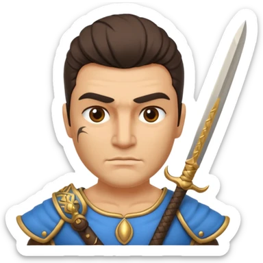crea a un guerrero griego estoico, muy musculoso 3d sticker
