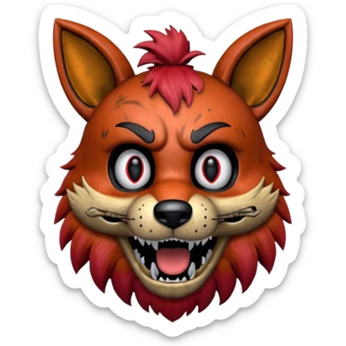 The head of Foxy of five nights at Freddy sticker